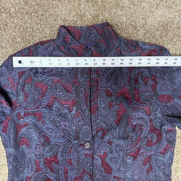 Vintage Coldwater Creek Tapestry Jacket Women Medium Purple Floral Sophisticated - Picture 9 of 13
